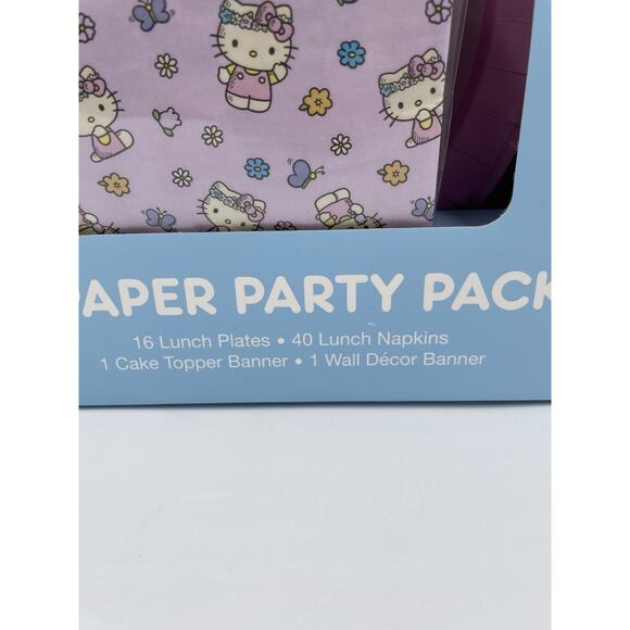 Hello Kitty Paper Tableware Party Set 16 Lunch & 16 Dessert Plates, 40 Napkins - Picture 2 of 11